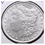 1903 MORGAN DOLLAR AU