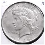 1922 CHOICE BU PEACE DOLLAR