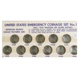 SET OF SILVER WAR NICKELS