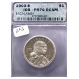 2003 S ICG PF70DC SACAGAWEA DOLLAR