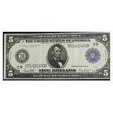 1914 5 $ US LEGAL TENDER XF