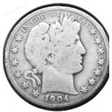 1904 O BARBER HALF DOLLAR VG