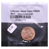 2010 GEM RED LINCOLN CENT