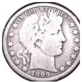 1899 BARBER HALF DOLLAR VG
