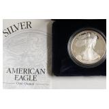 1995 P  PROOF SILVER EAGLE W BOX PAPERS NO TOP