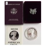 1987 PROOF SILVER EAGLE W BOX PAPERS