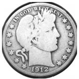 1912 D BARBER HALF DOLLAR VG