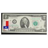 TWO DOLLAR FIRST DAY COVER FEDERAL RESERVE NOTE CH