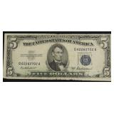 1953 5 $ SILVER CERTIFICATE VF