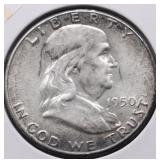 1950 CH BU FBL FRANKLIN HALF DOLLAR