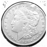 1921 D MORGAN DOLLAR XF