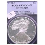 1999 P PCGS PF70DC SILVER EAGLE
