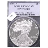 1996 P PCGS PF70DC SILVER EAGLE