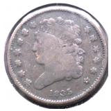 1835 HALF CENT F PQ