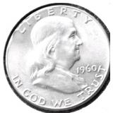 1960 GEM BU FBL FRANKLIN HALF DOLLAR