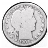 1908 D BARBER HALF DOLLAR G