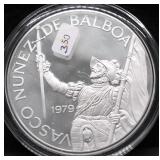 1979 PANAMA SILVER 20 BALBOAS PROOF 5 OZ