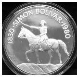 1980 PANAMA SILVER 20 BALBOAS PROOF 5 OZ