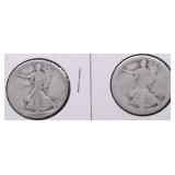 2 WALKING HALF DOLLARS