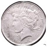 1922 PEACE DOLLAR XF
