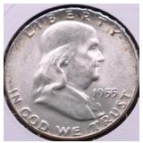 1955 GEM FBL FRANKLIN HALF DOLLAR