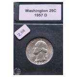 1957 D GEM BU WASHINGTON QUARTER