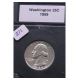 1959 PROOF WASHINGTON QUARTER