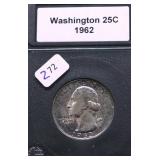1962 PROOF CAMEO WASHINGTON QUARTER