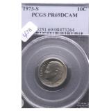 1973 S PCGS PF69DC ROOSEVELT DIME