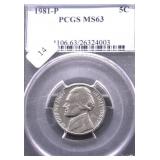 1981 P PCGS MS63 JEFFERSON NICKEL