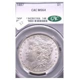 1887 CAC MS64 MORGAN DOLLAR