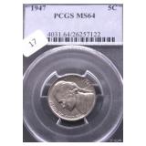 1947 PCGS MS64 JEFFERSON NICKEL