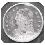 1832 BUST HALF DIME AG