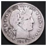 1895 BARBER HALF DOLLAR F