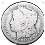 1891 O MORGAN DOLLAR AG