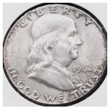 1962 D FRANKLIN HALF DOLLAR AU