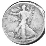 1918S WALKING HALF DOLLAR VG