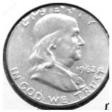 1962 CH BU FBL FRANKLIN HALF DOLLAR