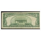 5 DOLLAR SILVER CERTIFICATE VF