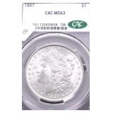 1887 CAC MS63 MORGAN DOLLAR