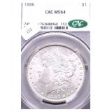 1886 CAC MS64 MORGAN DOLLAR