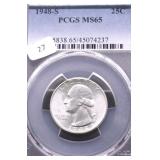 1948 S PCGS MS65 WASHINGTON QUARTER