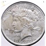 1923 PEACE DOLLAR VF