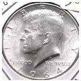 1964 D GEM BU KENNEDY HALF DOLLAR
