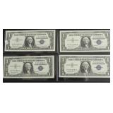 4 GEM BU CONSECUTIVE SERIAL # SILVER CERTIFICATES