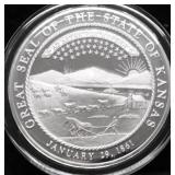 33.1 GRAMS SILVER KANSAS STATE SEAL