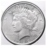 1922 PEACE DOLLAR AU