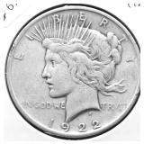 1922 PEACE DOLLAR VF