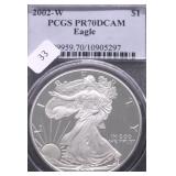 2002 W PCGS PF70DC SILVER EAGLE