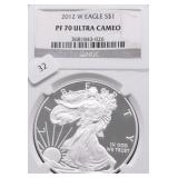 2012 W NGC PF70UC SILVER EAGLE